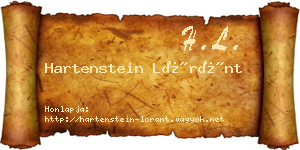 Hartenstein Lóránt névjegykártya
