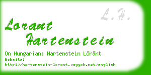 lorant hartenstein business card
